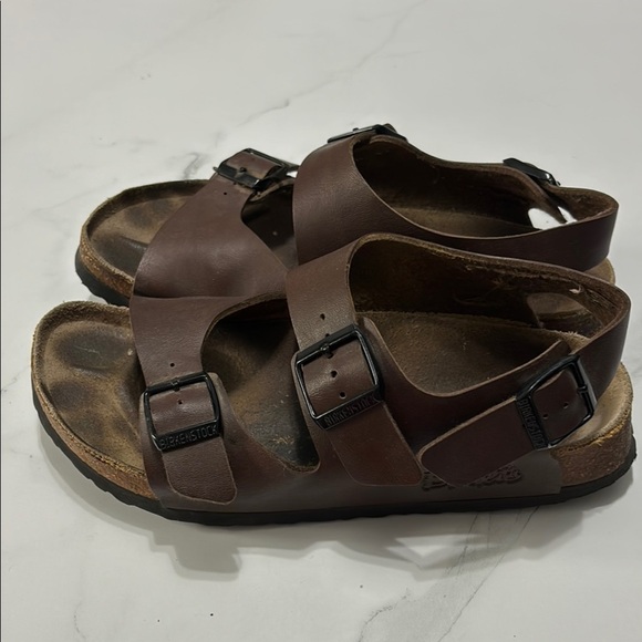 Birkenstock Brown Leather Sandals - Picture 4 of 6